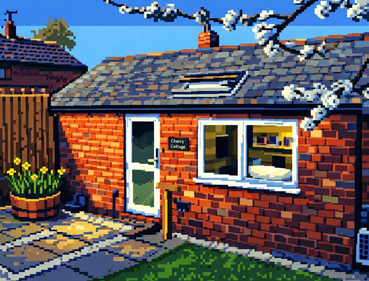 Cherry Cottage retro apartment interior